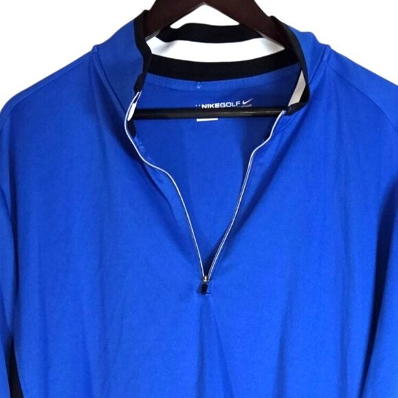 Nike Golf Dri-Fit Moisture Wicking 1/4 Zip Sweatshirt Royal Blue Men's Size XL - Picture 6 of 10